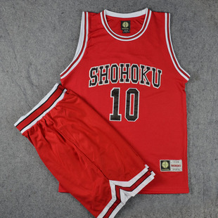 sdrevolution篮球运动服刺绣湘北灌篮街球，樱木流川篮球服套装背心