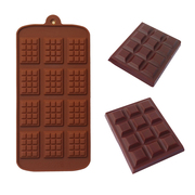 DIY手工巧克力模具12连华夫小格子蛋糕装饰磨具 食品级硅胶材质