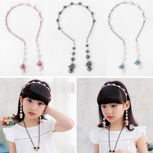 韩版女童甜美假耳环发箍珍珠，流苏头箍发带，发卡子儿童发饰头饰品
