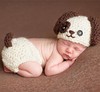 儿童摄影衣服婴儿艺术照服装宝宝百天满月拍照手工毛线针织小花狗