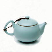 恒福东道汝窑坐禅壶家用中式陶瓷茶壶天青釉可养开片茶具款