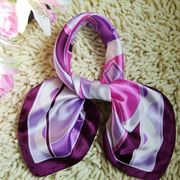 品牌职业装丝巾银行空姐，职业丝巾魅力紫色条纹，丝巾真丝小方巾