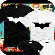 蝙蝠侠logo标志符号学生直筒宽松圆领全纯棉短袖t恤衫半袖上衣服