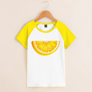 夏季男童中大童卡通可爱水果控橙子半袖短袖上衣T恤潮童小童T