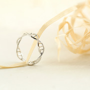 扭曲戒指女日韩国潮人学生食指指环s925纯银，韩版时尚饰品清新个性