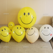 单面印刷白色黄色笑脸气球可爱圆形 眼睛印花韩国NEOTEX进口汽球