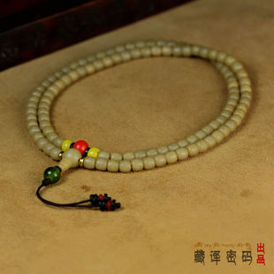 西藏藏传开片老菩提根108颗佛珠念珠清代琉璃古玩杂项收藏品