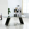 时尚现代黑色钢化玻璃办公桌会议桌简约会议台长方形会客洽谈桌