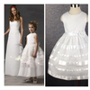 欧美  女童 大牌  白色 礼服 花童 演出服 摄影 裙 钢琴服 儿童