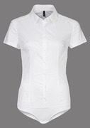 欧美2023连体衬衫女夏季黑白短袖薄款修身丝纯棉衬衣
