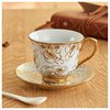 欧式茶杯套装电镀陶瓷，金边咖啡杯子配碟送勺喝水杯牛奶杯