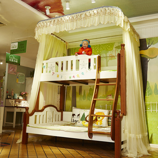 上下铺子母床蚊帐双层床梯形，伸缩导轨支架学生儿童母子高低床蚊帐