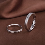 s925纯银情侣戒指男女士，对戒首饰品食指指环对尾婚戒简约刻字礼物