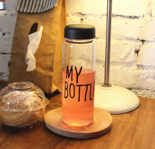 韩国mybottle创意玻璃杯，带盖水瓶柠檬杯便携塑料，水杯随手杯运动