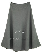 jfs原创设计春秋，时髦灰色伞裙高腰复古长裙半身裙