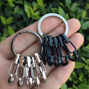 瑞士军表d1钥匙扣，钥匙圈钥匙环迷你挂扣不锈钢圈挂钩