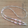 天然白水晶圆珠毛衣项链银色泰国佛牌挂链可订做其他款式