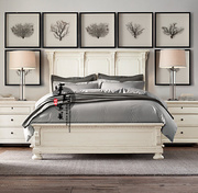 1.8rh美式乡村实木床卧室双人床复古做旧米双人床法式欧式雕刻