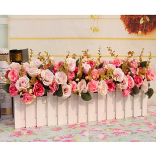 木栅栏套装仿真假花，3050cm多款客厅，摆放餐桌花艺装饰花绢花