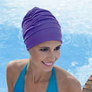 德国进口fashy时尚，防水成人女纯色长短发游泳帽3402