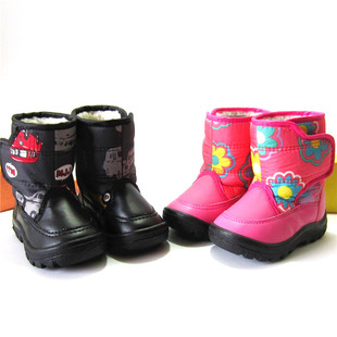 日本冬季防雨布儿童雪地靴子，羊羔绒宝宝保暖棉鞋低筒短靴男女童鞋