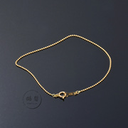日本18K黄金手链首饰手饰 光珠圆珠链 丨宽1.0mm