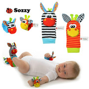 sozzy动物手表带手腕带婴儿袜子带摇响铃很可爱婴儿玩具两套