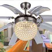 风扇灯水晶灯LED起飞扇吊扇灯折叠餐厅现代简约时尚吊灯装饰扇灯