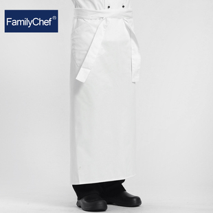 法式西餐厅厨师围裙酒店厨房工作服服务员围裙白黑色加长全包加大