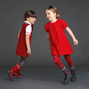 悦小恬2018年童装女童羊绒大红色，短袖毛衣裙(毛，衣裙)童装女童连衣裙