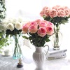 仿真玫瑰花套装塑料花，婚庆装饰花家居摆件，花艺客厅假花干花花束