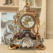 丽盛欧式座钟客厅静音床头柜钟表复古台钟创意摆件时钟装饰石英钟
