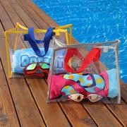 海边温泉泳池沙滩包透明防水包大容量果冻包游泳收纳袋旅行手提袋