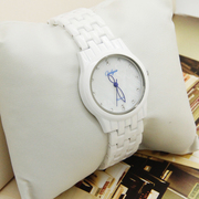陶瓷石英手表女白色韩版时尚学生女表陶瓷表防水时装表女手表