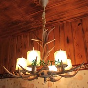 鹿角灯美式乡村吊灯复古欧式客厅，灯具树脂酒，吧台个性创意吊灯