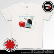 redhotchilipeppers红辣椒乐队fly苍蝇，创意印花中性，款圆领t恤