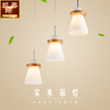 日式吊灯餐厅灯三头创意个性吊灯简约北欧韩式吧台灯田园木质灯具