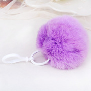 韩国创意糖果色兔毛毛绒毛球可爱汽车钥匙扣女包挂饰挂件圈链饰品
