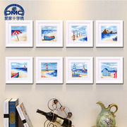 DMC十字绣小幅简单印花海景照片墙儿童学生手工8选1