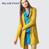 BLUEFOX 欧洲站2018秋冬女装重工定制双排扣针织衫中长款外套