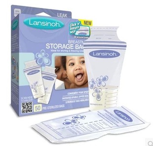 价 美国Lansinoh母乳储存保鲜袋 存储袋 储奶袋 集乳袋50片