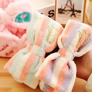 韩国创意可爱大蝴蝶结束发带 洗脸化妆运动束发巾 绒布包头巾