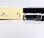 意大利高端原单超轻纯钛半框近视眼镜架男款商务休闲金色眼镜成品