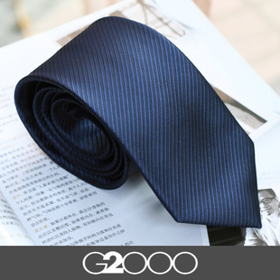 男士领带男正装商务，职业78cm结婚真丝深蓝色韩版窄领带