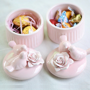 来福猫创意欧式陶瓷喜糖盒子，高端婚礼陶瓷，糖果盒结婚小礼物