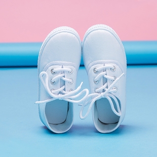 童鞋幼儿园小白鞋儿童白布鞋男童女童学生运动白球鞋舞蹈鞋帆布鞋