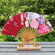 丝绸龙骨女绢扇中国风扇子女式迷你小扇和风日式折扇工艺扇扇