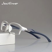 韩版tr90近视眼镜框超轻全框眼镜架白色镜框，运动休闲老花平光撞色