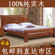 水曲柳实木床全实木床双人床，卧室家具高箱储物床1.8米双人床