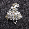 欧美时尚大牌 奢华水晶钻宝石芭蕾舞女孩胸针气质高端配饰品